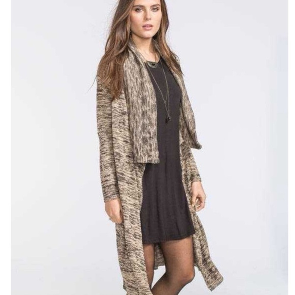 Lira brand long, open-front duster cardigan
